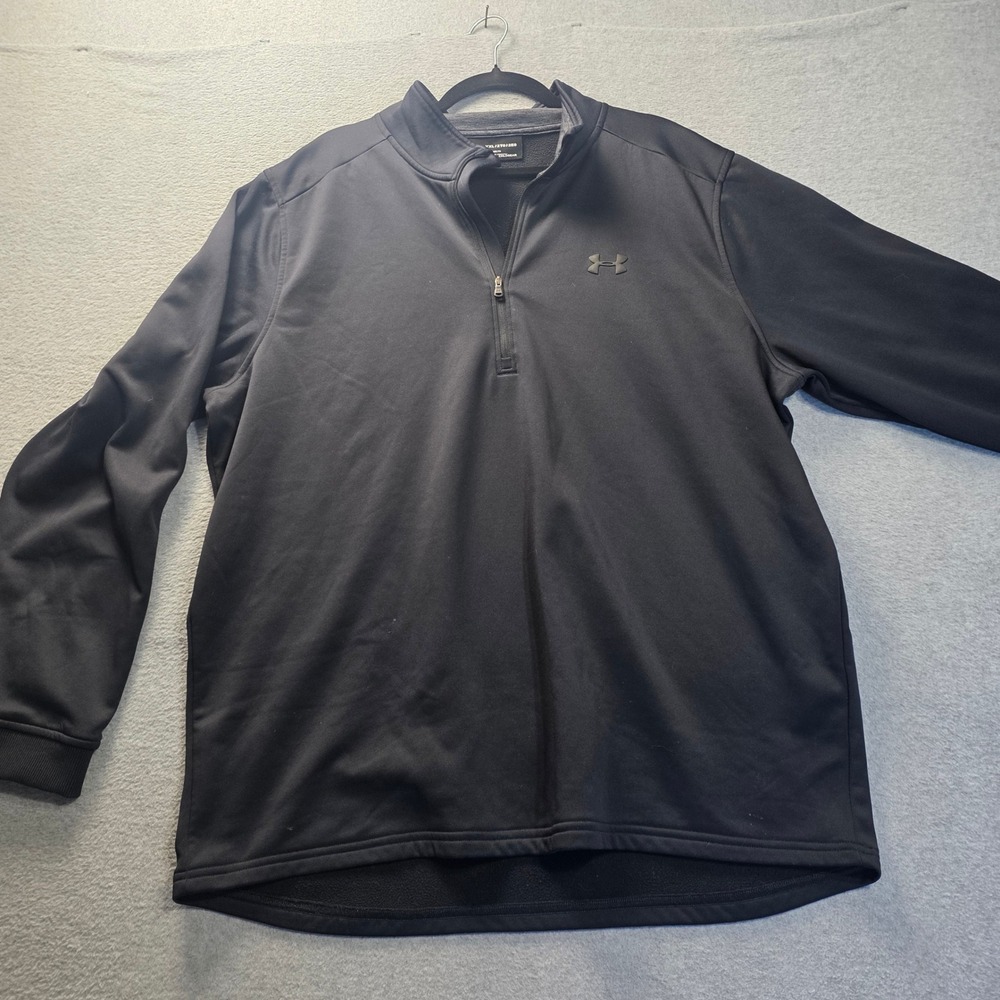 Under Armour 1/4 Zip Pullover Mens XXL Black ColdGear Loose Fit Performance Golf